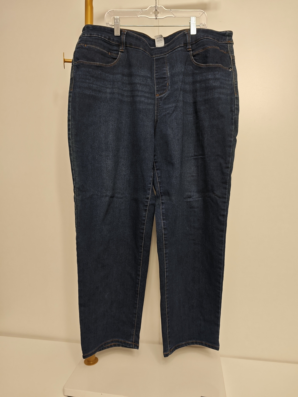 Time and Tru Women Dark Blue Stretch Denim Jeggings XL 16-18 Pull On Slim Jeans